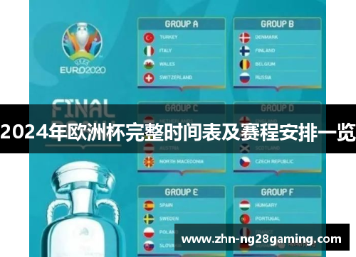 2024年欧洲杯完整时间表及赛程安排一览